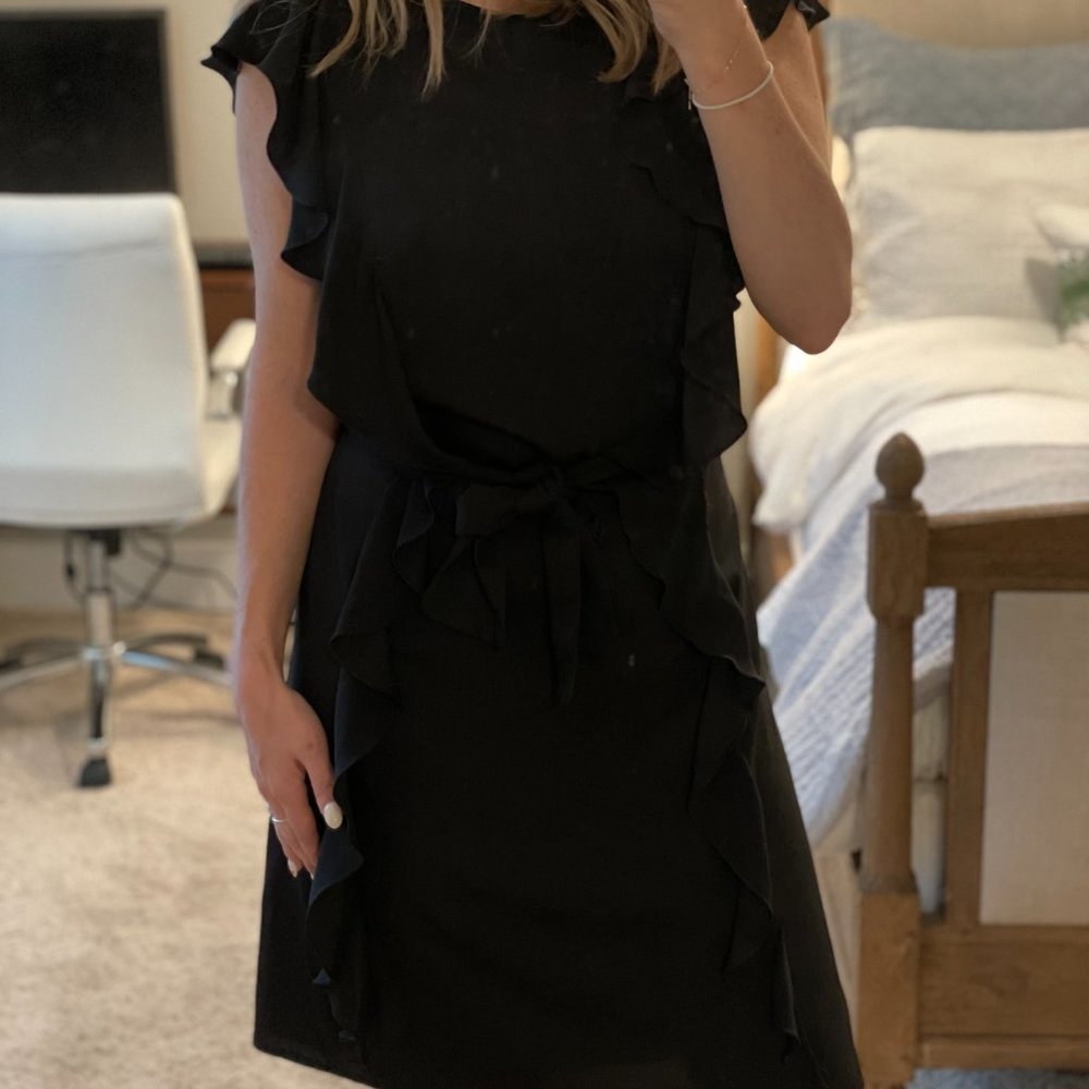 Zimmermann of Australia Winsome Black Ruffled Short Dress